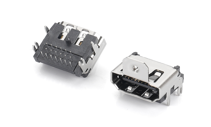 HDMI? AF 三排DIP（有柱）魚(yú)叉腳 帶鎖片H2.8 HAF19L-11BN-D1P0